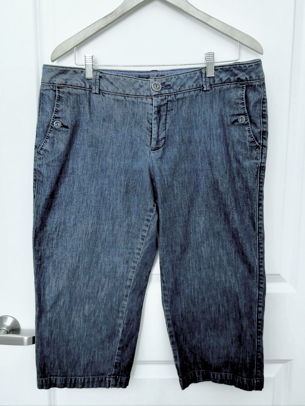 Dockers Women's 14 Dark Wash Denim Capri Cropped Jeans Vintage Aesthetic,Classic